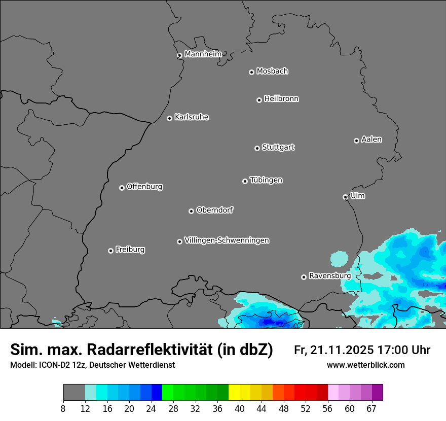 Modellkarten Simuliertes Radarbild