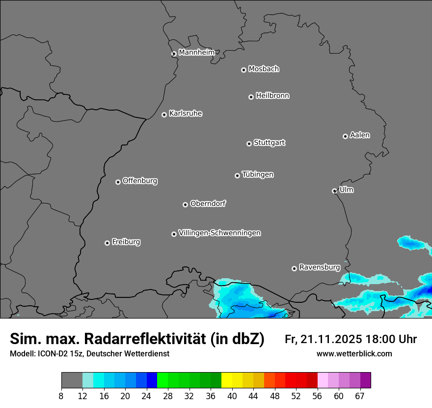 Modellkarten Simuliertes Radarbild