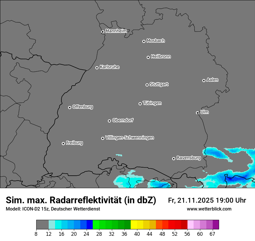 Modellkarten Simuliertes Radarbild