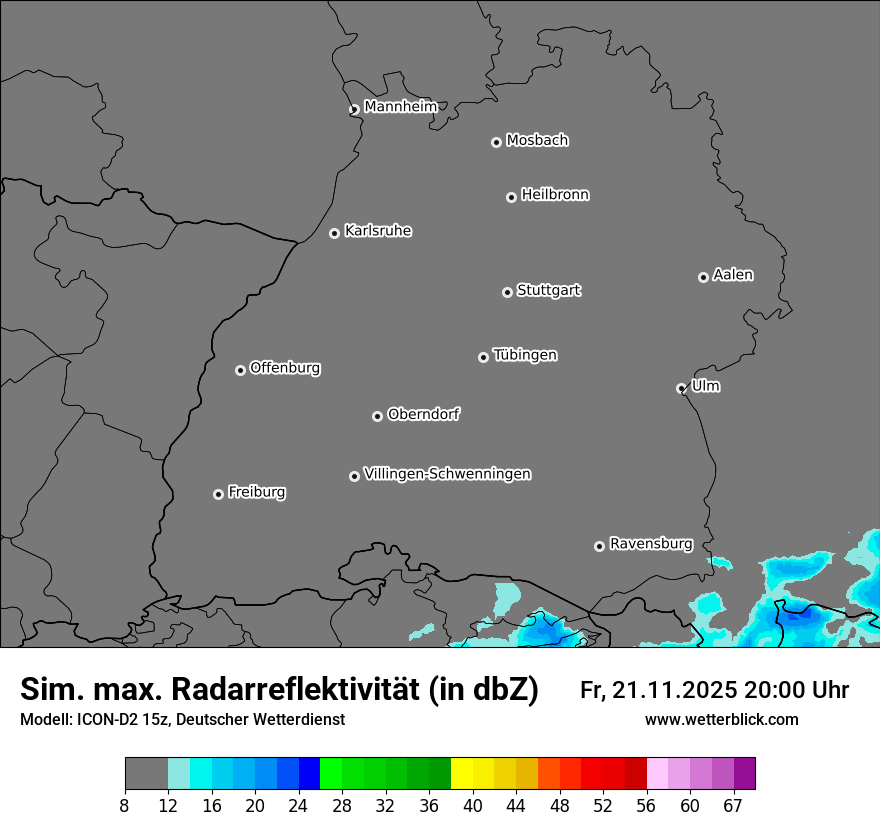 Modellkarten Simuliertes Radarbild