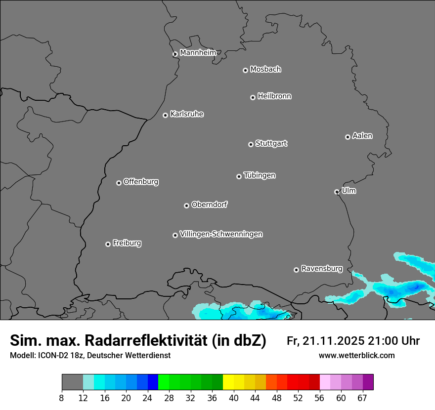Modellkarten Simuliertes Radarbild