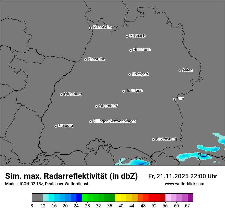 Modellkarten Simuliertes Radarbild