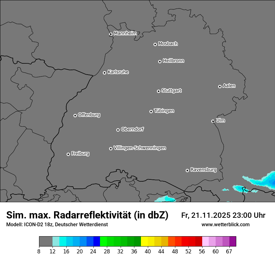 Modellkarten Simuliertes Radarbild