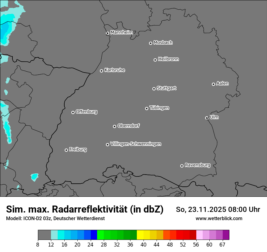 Modellkarten Simuliertes Radarbild