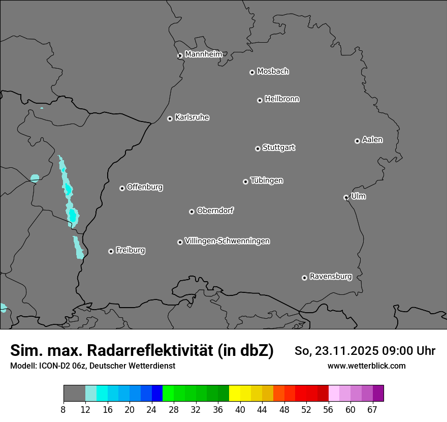 Modellkarten Simuliertes Radarbild