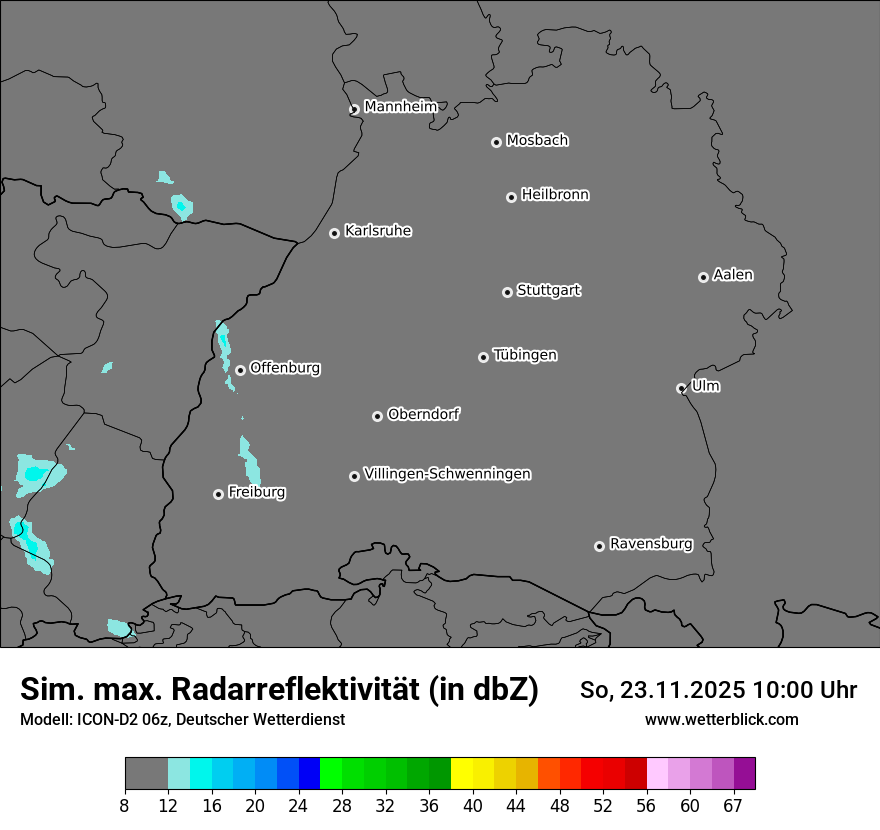 Modellkarten Simuliertes Radarbild