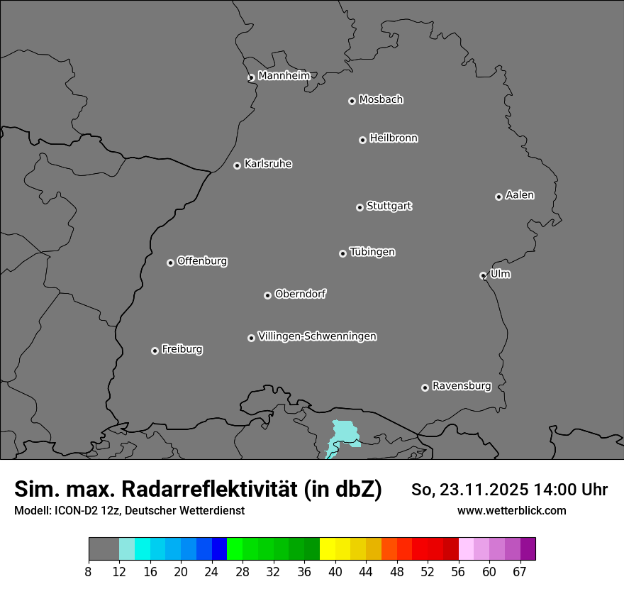 Modellkarten Simuliertes Radarbild