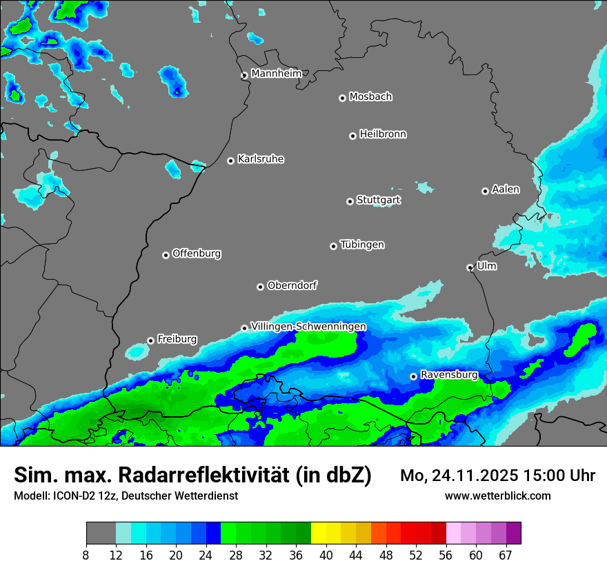 Modellkarten Simuliertes Radarbild