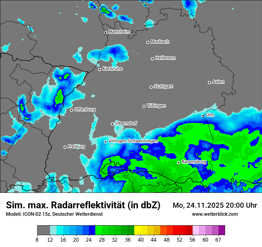 Modellkarten Simuliertes Radarbild