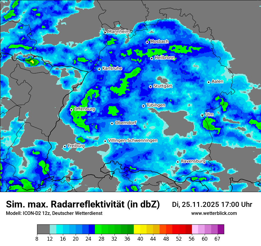 Modellkarten Simuliertes Radarbild