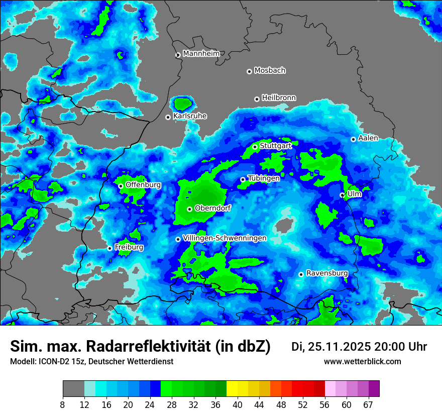 Modellkarten Simuliertes Radarbild
