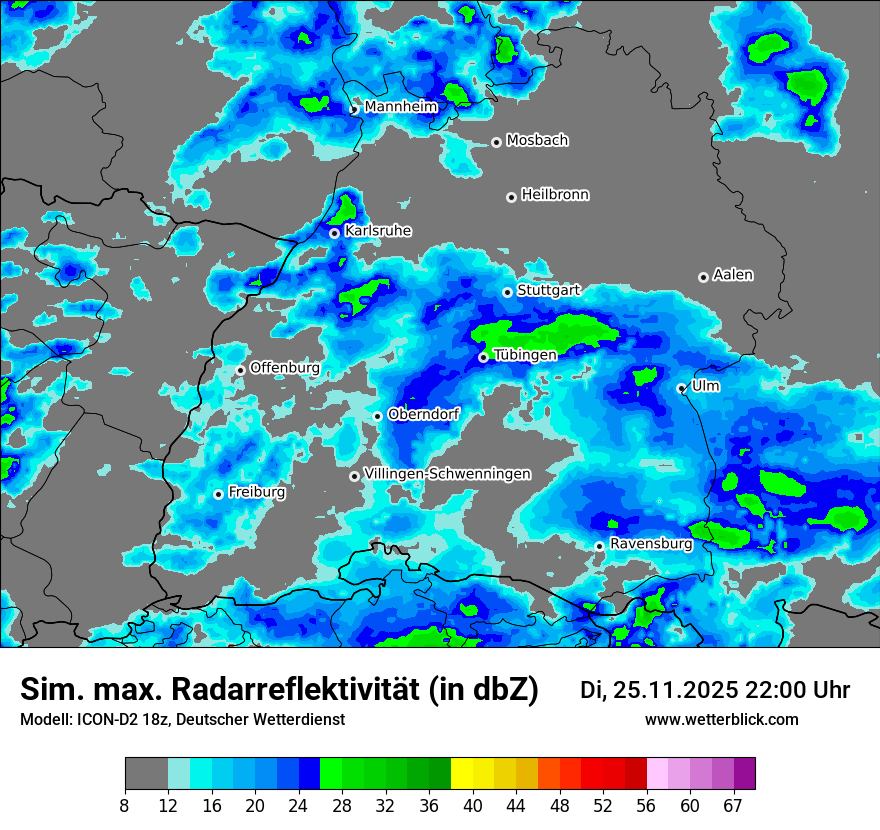 Modellkarten Simuliertes Radarbild