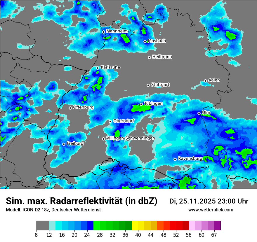 Modellkarten Simuliertes Radarbild