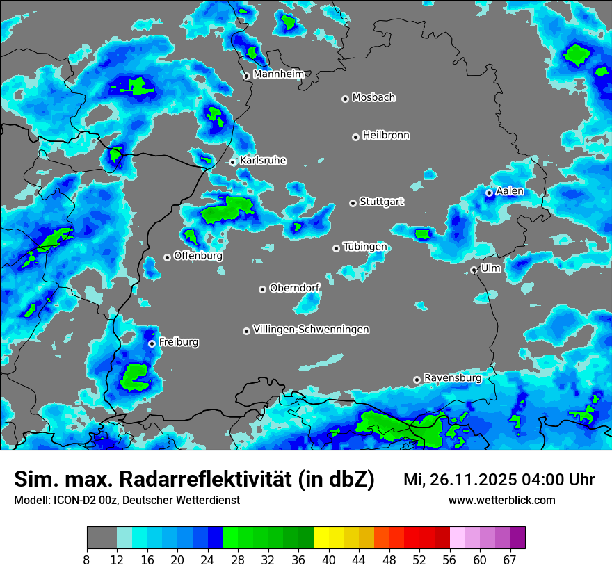 Modellkarten Simuliertes Radarbild