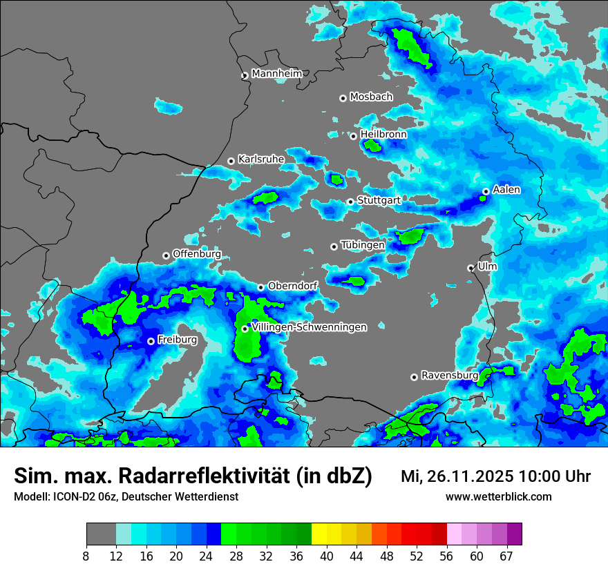 Modellkarten Simuliertes Radarbild
