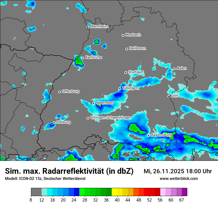 Modellkarten Simuliertes Radarbild