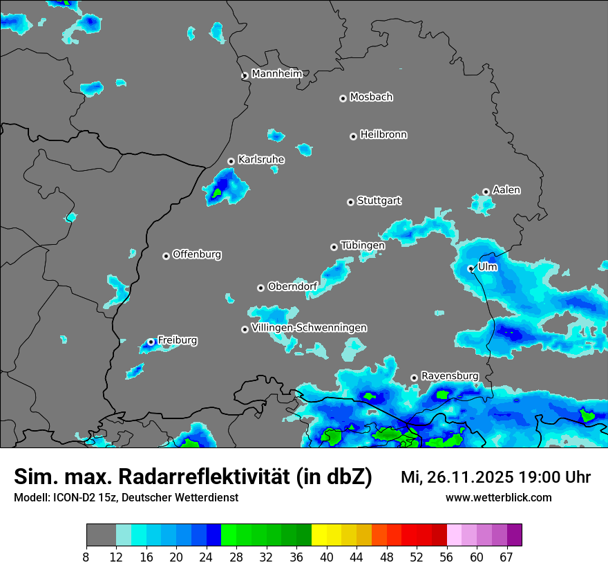 Modellkarten Simuliertes Radarbild