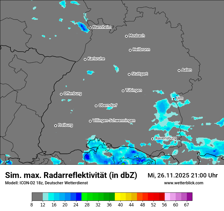 Modellkarten Simuliertes Radarbild