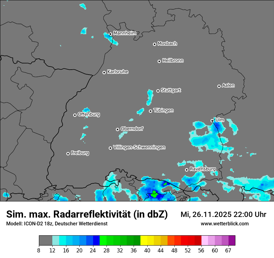 Modellkarten Simuliertes Radarbild