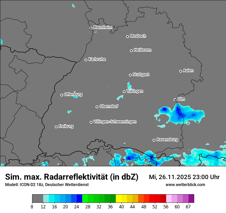Modellkarten Simuliertes Radarbild