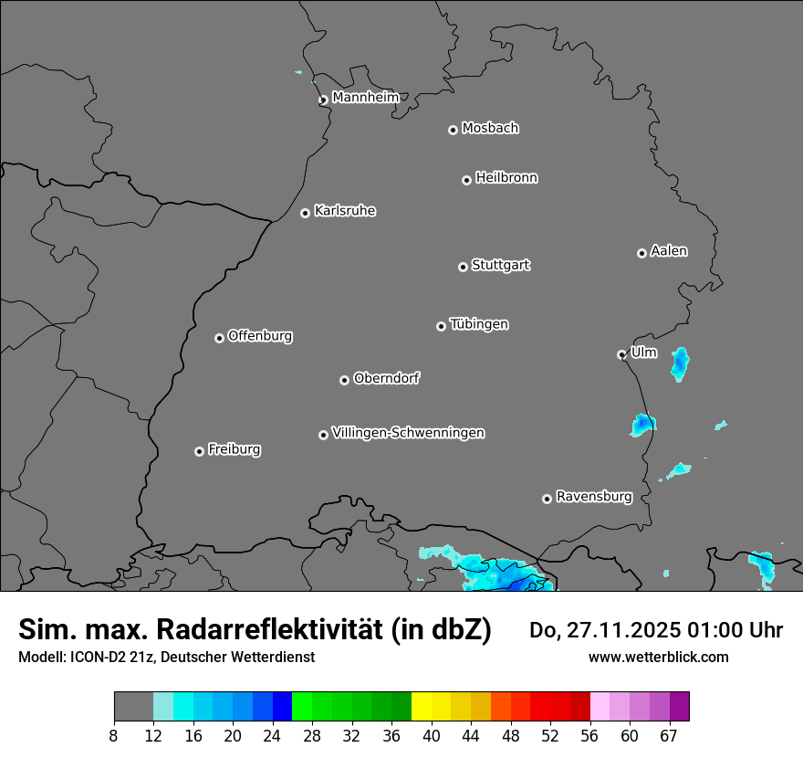 Modellkarten Simuliertes Radarbild