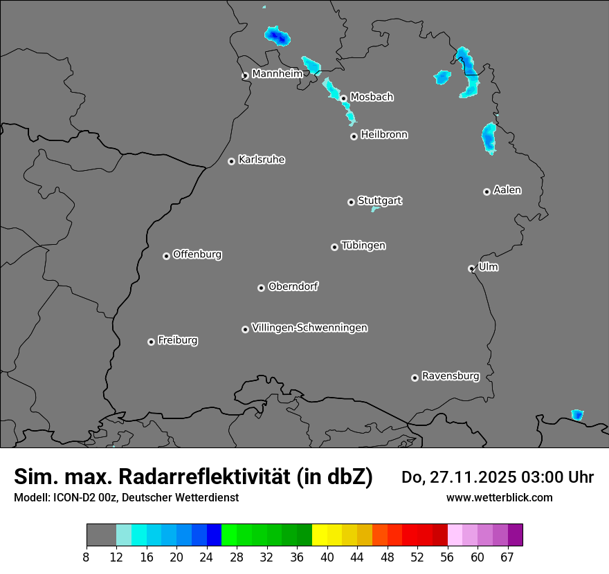 Modellkarten Simuliertes Radarbild