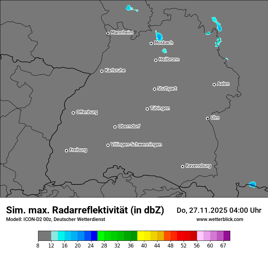 Modellkarten Simuliertes Radarbild