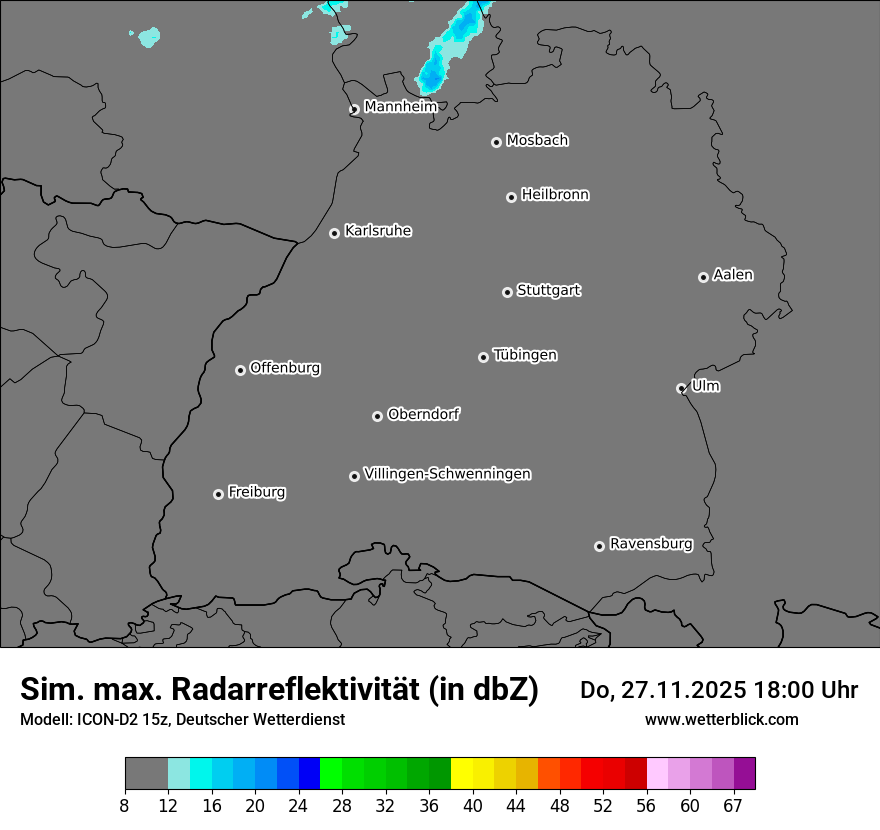 Modellkarten Simuliertes Radarbild