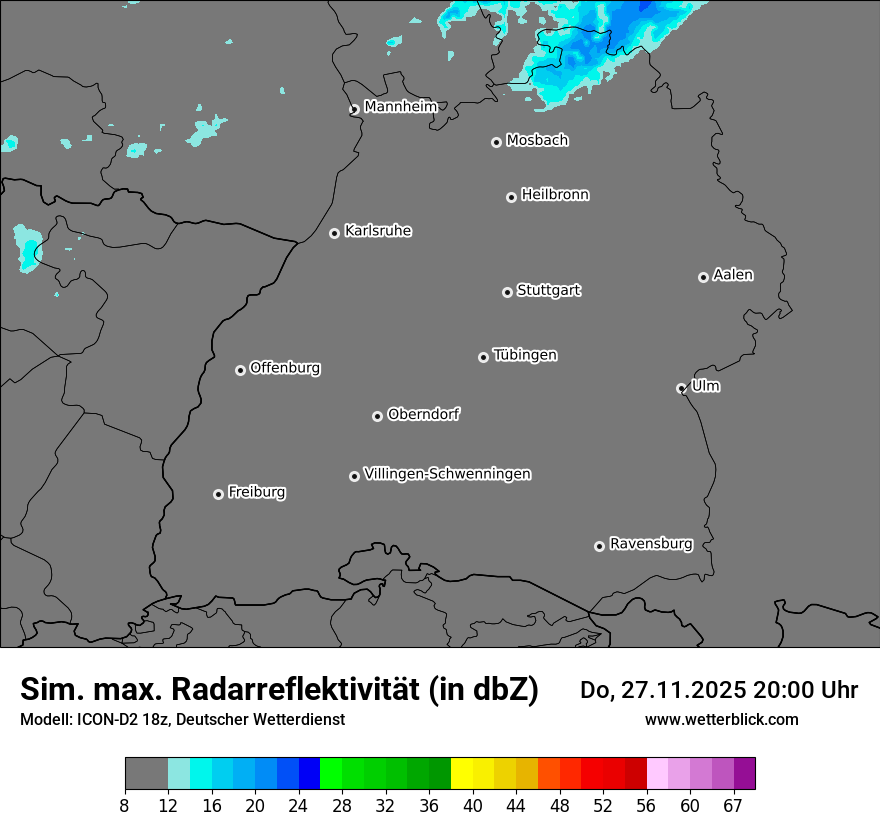 Modellkarten Simuliertes Radarbild