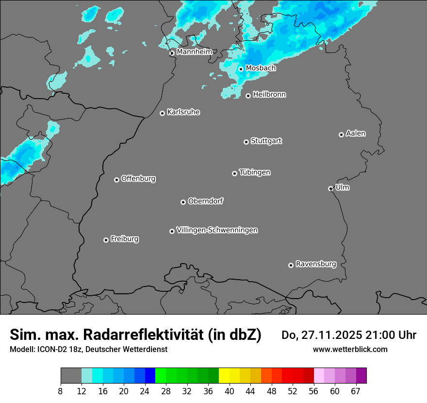 Modellkarten Simuliertes Radarbild