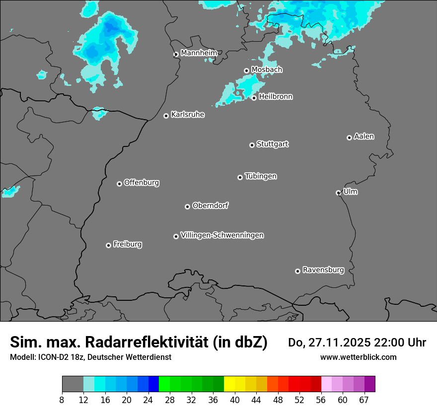 Modellkarten Simuliertes Radarbild