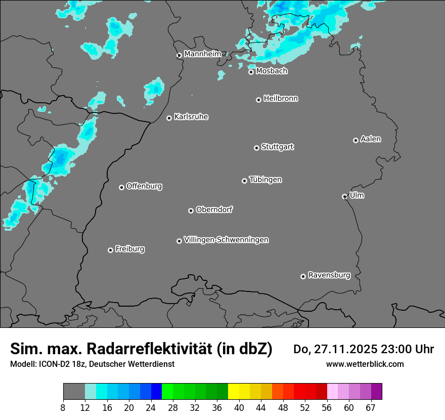 Modellkarten Simuliertes Radarbild