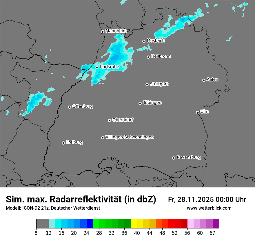 Modellkarten Simuliertes Radarbild