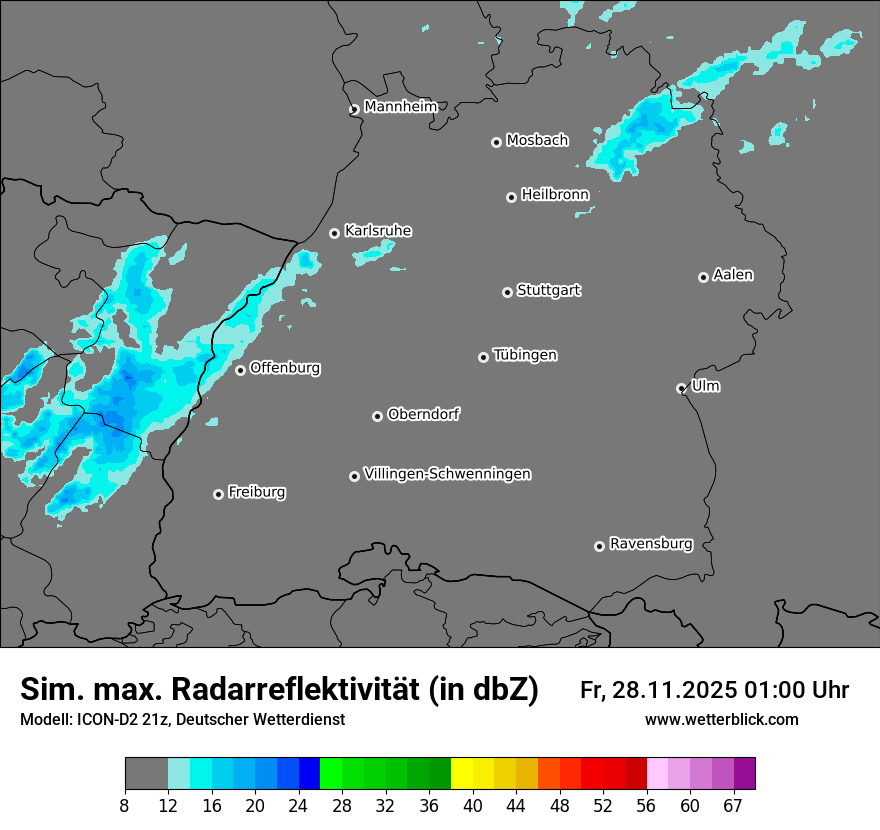 Modellkarten Simuliertes Radarbild