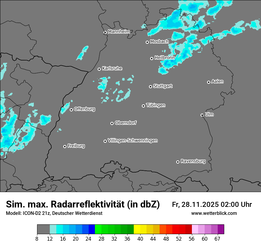 Modellkarten Simuliertes Radarbild