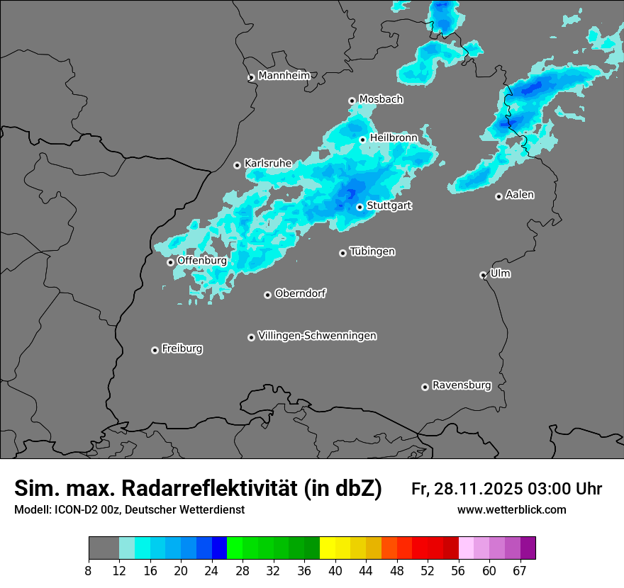 Modellkarten Simuliertes Radarbild