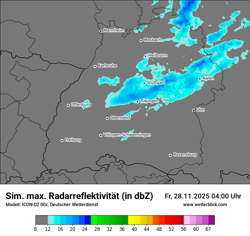 Modellkarten Simuliertes Radarbild