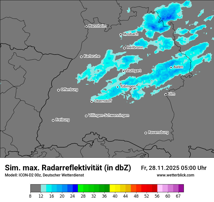 Modellkarten Simuliertes Radarbild