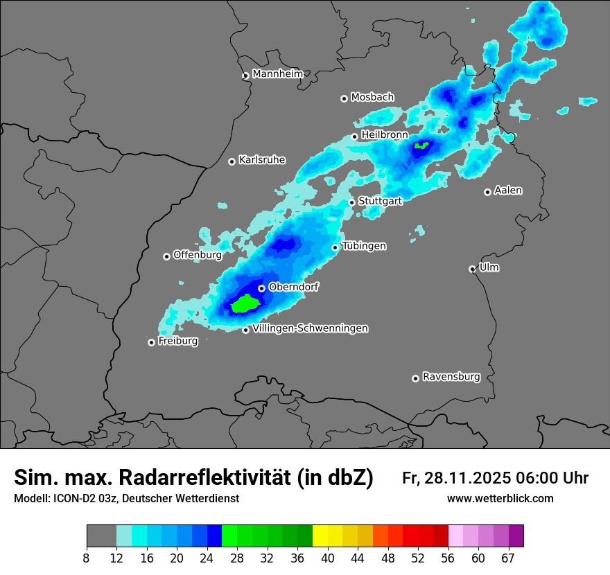 Modellkarten Simuliertes Radarbild