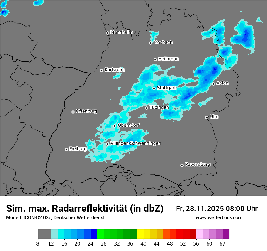 Modellkarten Simuliertes Radarbild