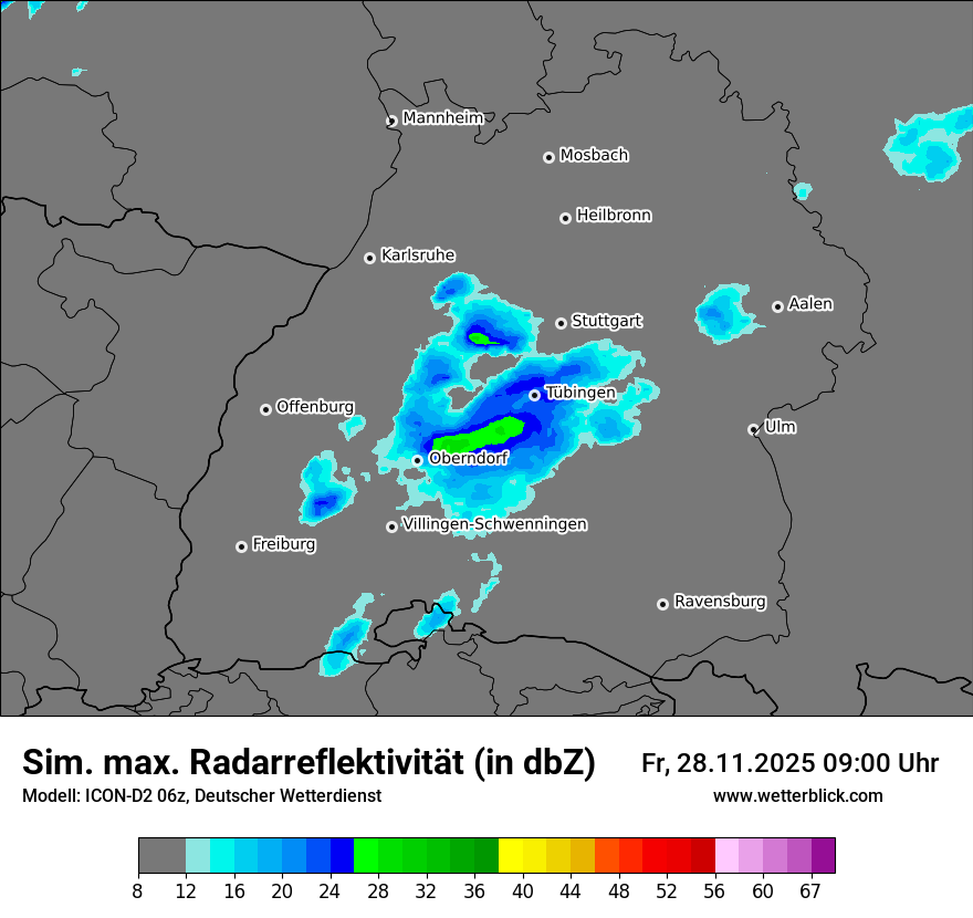 Modellkarten Simuliertes Radarbild
