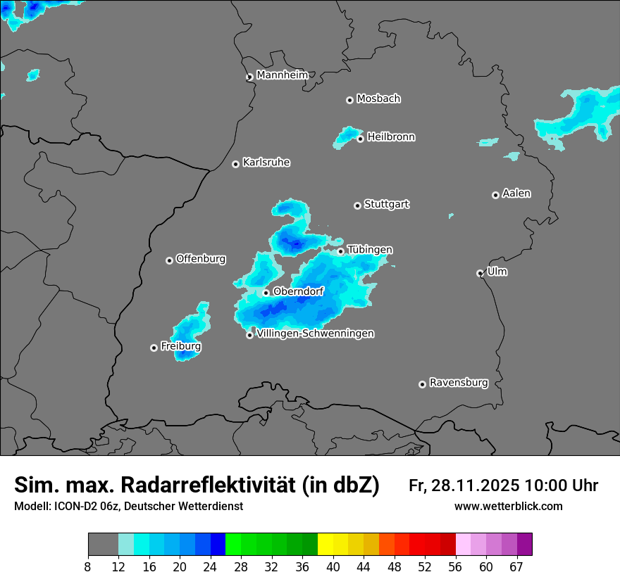 Modellkarten Simuliertes Radarbild