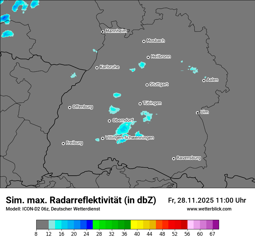 Modellkarten Simuliertes Radarbild