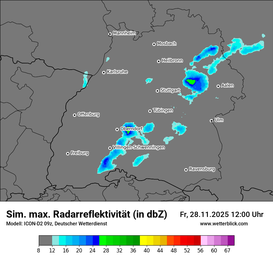 Modellkarten Simuliertes Radarbild