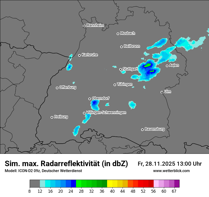 Modellkarten Simuliertes Radarbild
