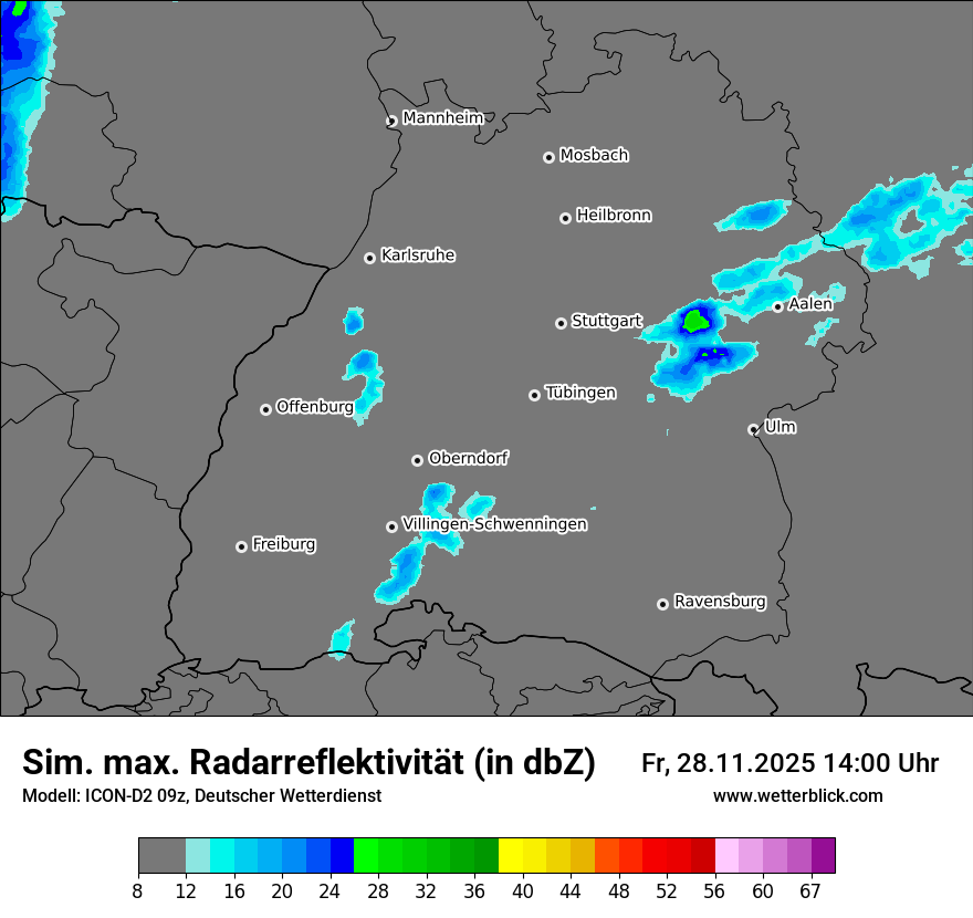 Modellkarten Simuliertes Radarbild