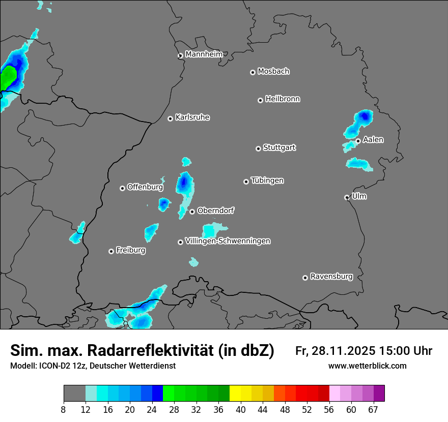Modellkarten Simuliertes Radarbild