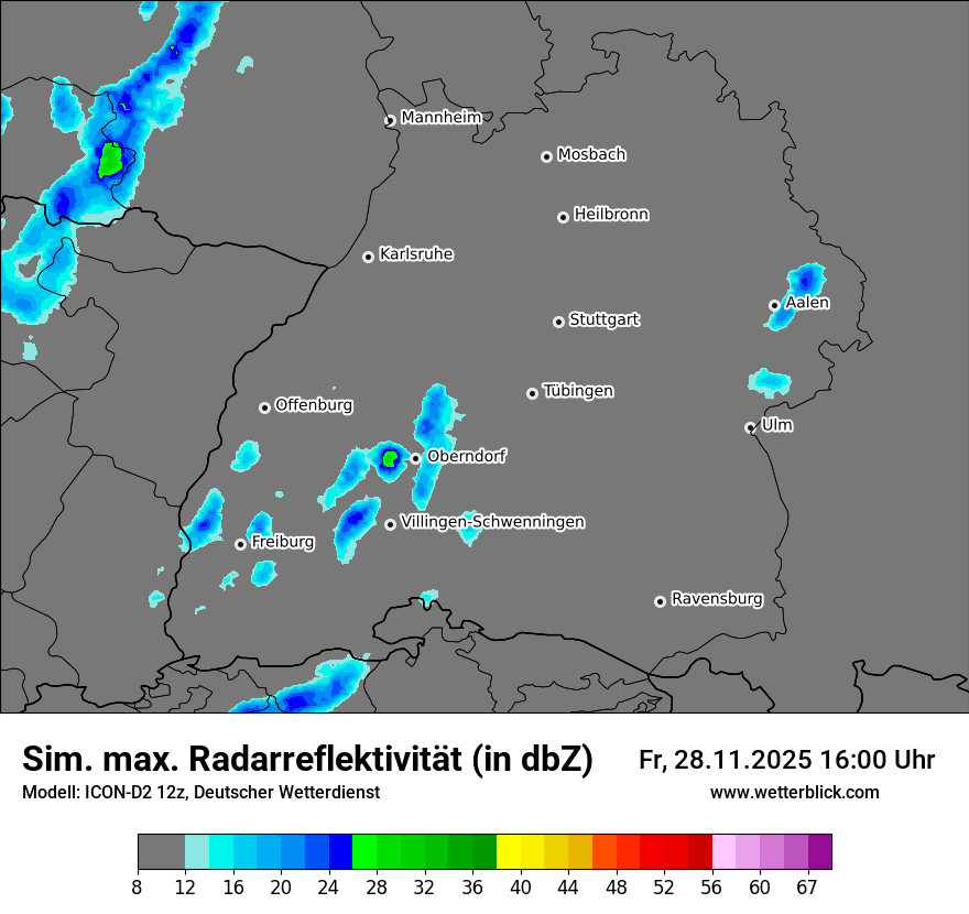 Modellkarten Simuliertes Radarbild
