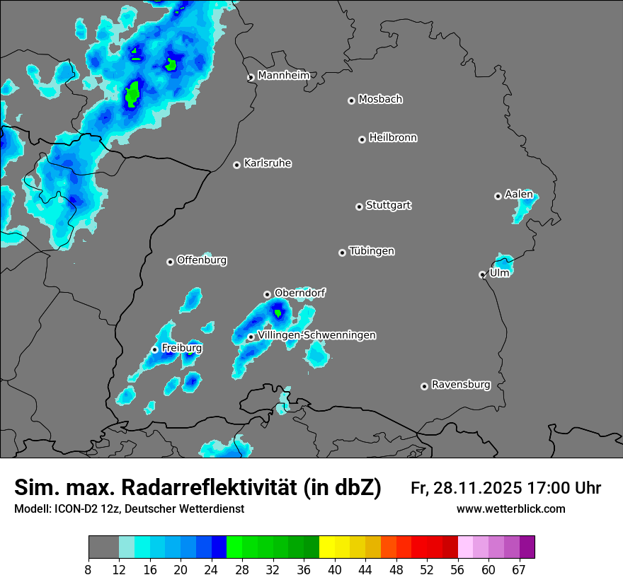 Modellkarten Simuliertes Radarbild