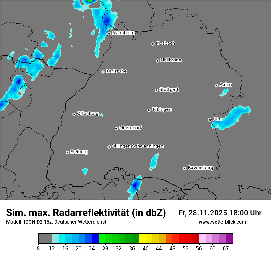 Modellkarten Simuliertes Radarbild